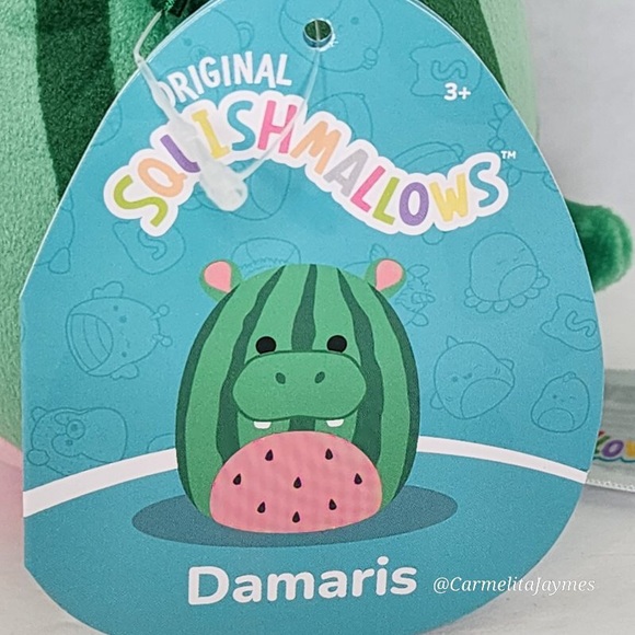 DAMARIS 🍉🦛 Watermelon Hippo Crossover Original Squishmallow By Kellytoy NWT - Picture 6 of 8